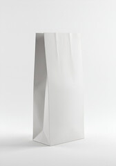 Blank white paper bag on a plain background (9)
