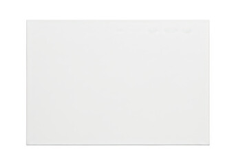 A plain white rectangular sheet of paper, isolated on a clean transparent background