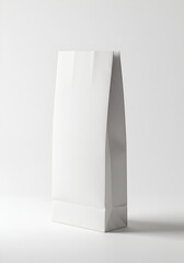Blank white paper bag on plain background (4)