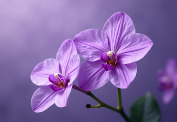 Fototapeta premium Two Purple Phalaenopsis Orchids