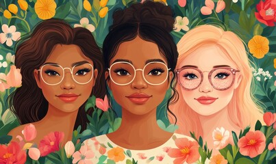 International Womens Day: Happy Equality Day with two interracial female work friends celebrating their achievements and promoting womens empowerment, Generative AI