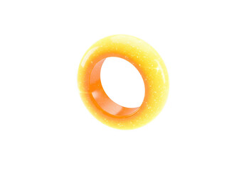 A sparkling yellow ring with a glossy finish, isolated on a clean transparent background