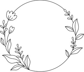 Fototapeta premium Botanical Floral Circle Frame