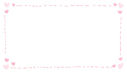 Doodle of heart frame for valentine's day. Hand drawn heart element vector.