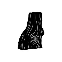Wood icon silhouette icon vector flat design.