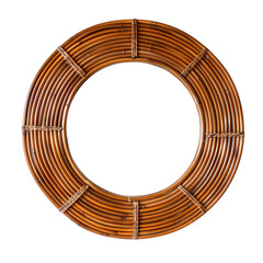 Obraz premium Circular Rattan Frame on , Rustic Handmade Appearance