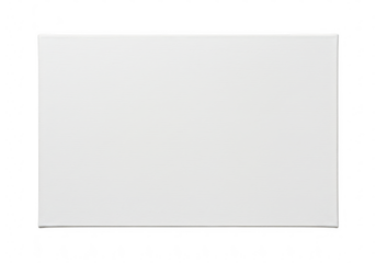 A clean, blank white rectangular canvas isolated on a transparent background, offering ample copy space for design