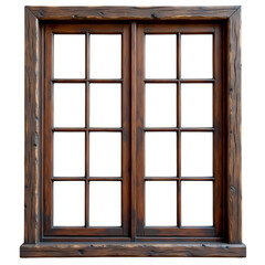 Rustic Wooden Window Pane Vintage Farmhouse isolated on transparent background