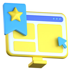 Bookmark tab 3D Icon colorful style