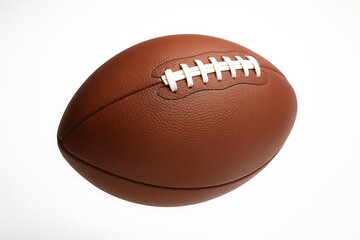 American Football: Studio Shot, Brown Leather, Classic Design, Isolated on White Background