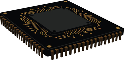 Microprocessor Chip Silhouette