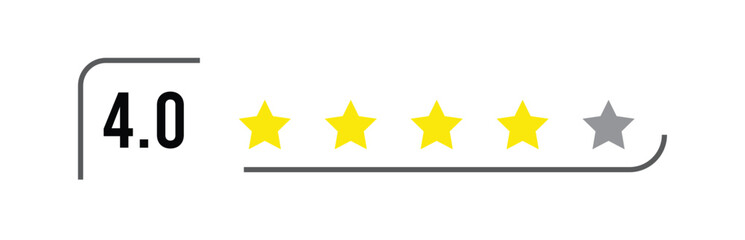 Rating Icon 4 Stars Review Graphic – Good Score Feedback UI Graphic