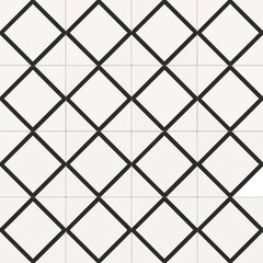 Geometric seamless pattern with black diamond shapes on white background

