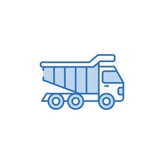 Articulated Truck icon design with white background stock illustration