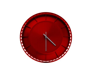 Modern Sleek Vibrant Red Wall Clock 04 30 Four Thirty 4 30 For Modern Interiors 3D Illustration