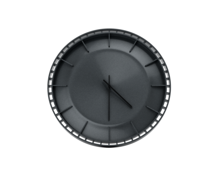 A Modern Charcoal Black Wall Clock 4 30 Four Thirty 04 30 For Modern Interiors 3D Illustration