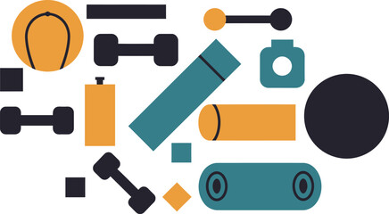 Abstract Fitness Equipment Vector Art