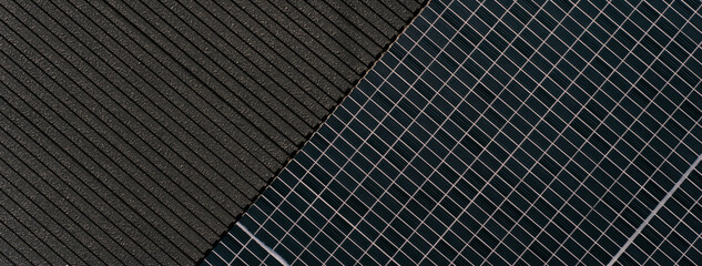 black ceramic tile with white line architecture banner background