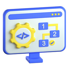 Flowchart 3D Icon colorful style