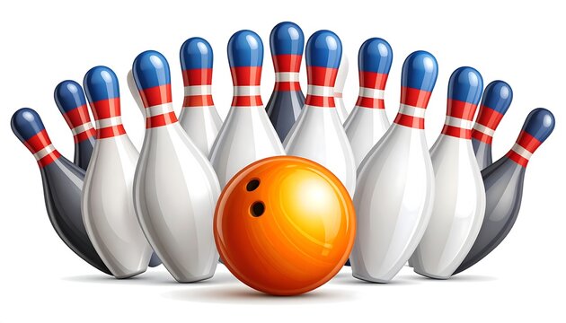 Bowling pins knocked down by a bowling ball