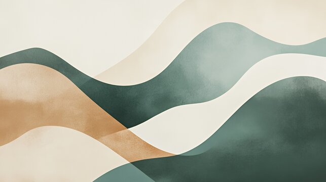 Abstract Wave Design in Earthy Tones