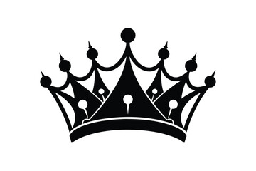 Silhouette art illustration of an ornate Gothic crown with arches and spheres.eps