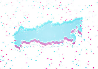 Obraz premium Illuminated Russia Data Map Neon Blue Light On Seamless Pattern Background 3D Illustration