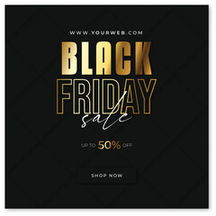 Realistic black friday sale invitation template design