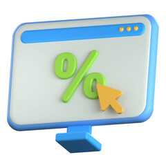 Click-through rate 3D Icon colorful style