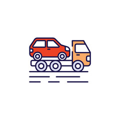Car Carrier icon design with white background stock illustration