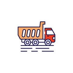 Tipper Truck icon design with white background stock illustration