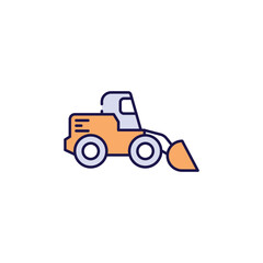 Wheel Loader icon design with white background stock illustration