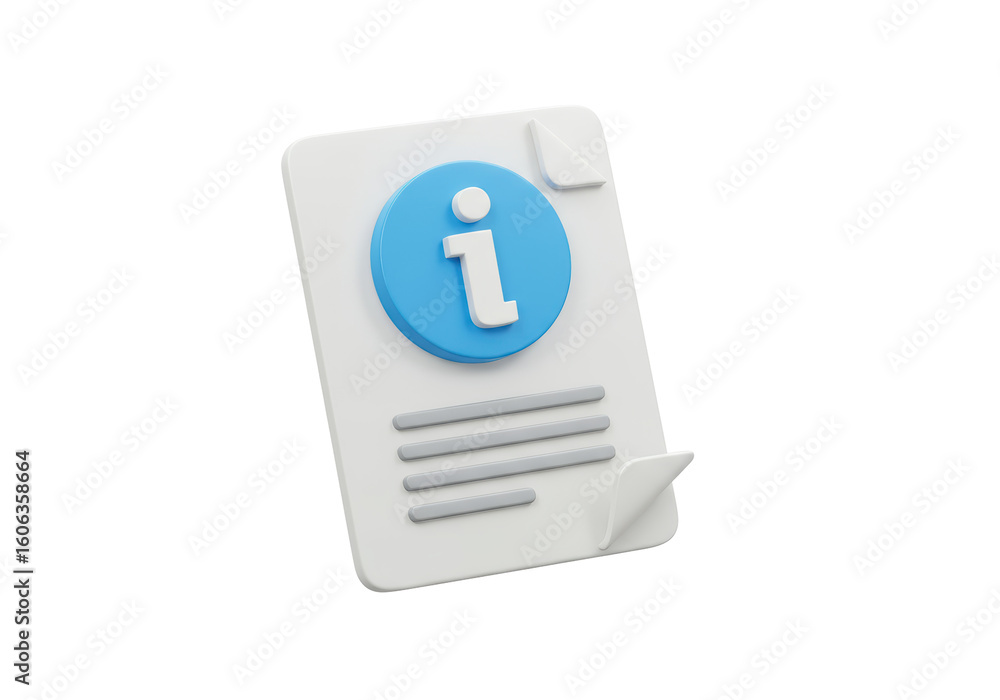 Poster isolated information document with blue circular icon