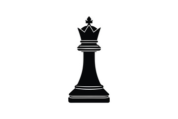 Silhouette art illustration of a king chess piece with crown.eps