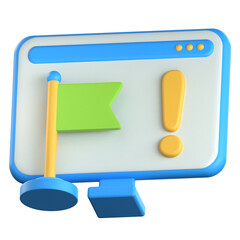 Priority flag 3D Icon colorful style