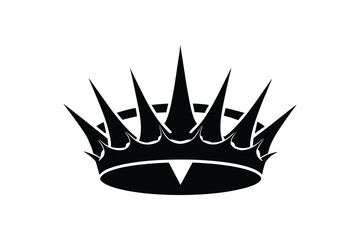 Silhouette art illustration of a medieval battle crown with spikes.eps