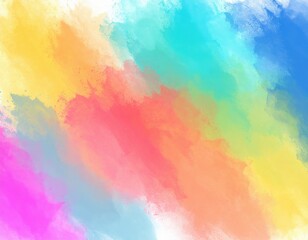 Vibrant Watercolor Spectrum Abstract Brushstrokes of Rainbow Hues Artistic Texture Background.