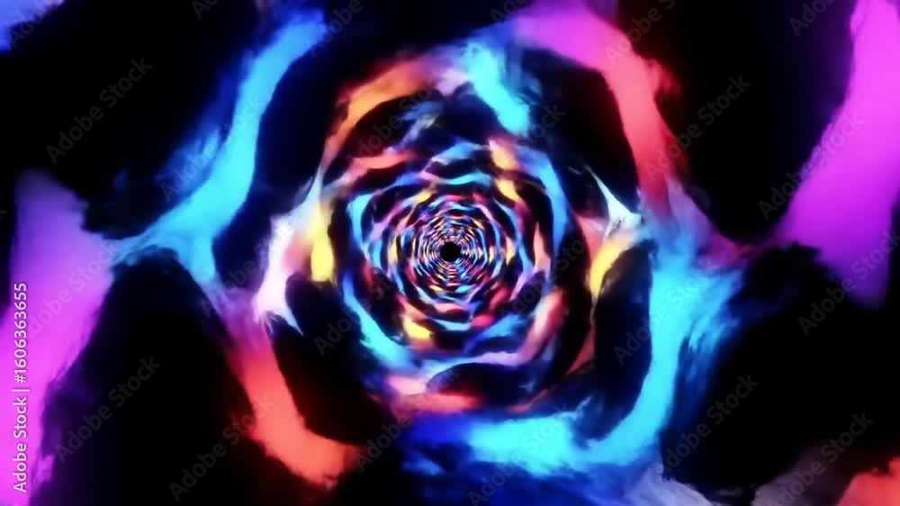 Poster abstract digital art creates a captivating and colorful vortex of light and energy flowing into the 