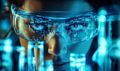 Pharmaceutical scientist inspecting medical vials on production line conveyor belt in drug manufacturing facility, demonstrating AI-assisted quality control, Generative AI