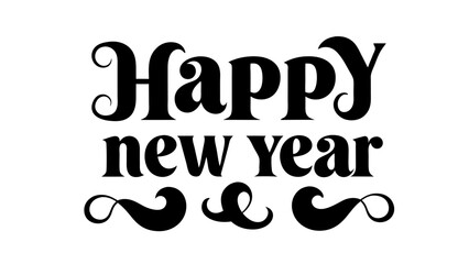 Happy New Year typography lettering design