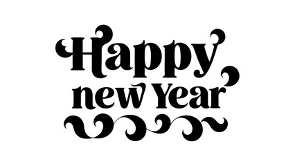 Happy New Year typography lettering design