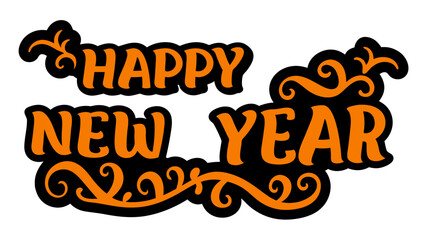Happy New Year typography lettering design