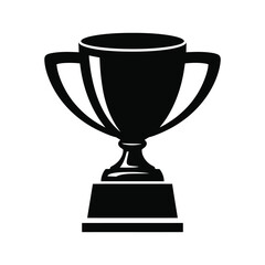 Classic black silhouette trophy cup icon for achievement and victory