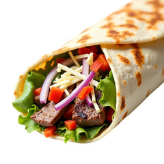 Delicious Beef Burrito Recipe Food isolated on transparent background