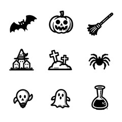 Obraz premium Halloween icons vector set 