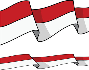 indonesia flag. waving flag vector. indonesia independence celebration background asset
