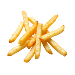 Crispy Potato Fries Golden Delicious and Perfectly Cooked isolated on transparent background