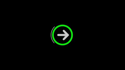 Modern right arrow icon with green circle and white outline for web interface design
