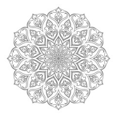 Intricate Hand Drawn Mandala Line Art
