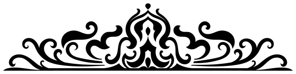 Elegant Thai Decorative Line Art for Frame or Divider